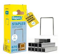 Rapid - Agrafes fil plat n°970/ 14mm - 672pcs - Emballage FSC (40109599) | Fil galvanisé, Haute performance - Pointes divergentes, affûtées - Pour les outils Black&Decker