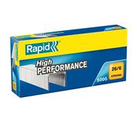 Rapid Agrafes Strong 26/6 – pattes 6 mm, acier galvanisé, 30 feuilles – Boîte 5000