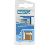 Rapid Agrafes N°970/8 – Fil plat galvanisé 8 mm – 1100 pièces – Compatible Black&Decker