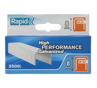 Rapid Agrafes N°53/8 en fil fin – 8 mm – 2500 pièces – Fil galvanisé, argent