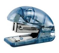 Mini agrafeuse de bureau Rapid Baby Ray F4 - Agrafes 24/6 et 26/6 - Capacité de 10 feuilles - Bleu transparent