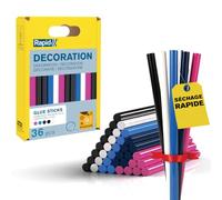 Rapid Bâtons de colle colorés Classique Ø 7 x 90 mm – 36 pièces Blister