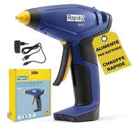 Rapid Pistolet à colle sans fil BGX7 – 10 watts, chauffe en 20 s, USB, 30 min, 7 mm – Bleu/Jaune