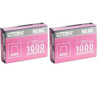 Rapid - Boîte de 1000 agrafes bébé, boîte rose cuivré (Lot de 2)