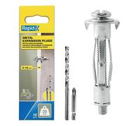 RAPID - Chevilles à Expansion en Métal pour Cloison en Plâtre de 3 à 13 mm, Lot de 10 Chevilles , Charge Maximale 25 kg, Chevilles pour Plâtre & Aggloméré (5001546)