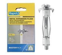 RAPID - Chevilles à Expansion en Métal pour Cloison en Plâtre de 3 à 13 mm, Lot de 50 Chevilles, Charge Maximale 25 kg, Chevilles pour Plâtre & Aggloméré (5001560), Silver