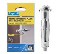 RAPID - Chevilles à Expansion en Métal pour Cloison en Plâtre de 6 à 21 mm, Lot de 40 Chevilles, Charge Maximale 50 kg, Chevilles pour Plâtre & Aggloméré (5001567)
