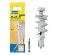RAPID - Chevilles Autoforeuses en Métal pour Cloison en Plâtre de 6 à 16 mm, Lot de 10 Chevilles pour Placo sans Perçage, Charge Maximale 5 kg, Chevilles pour Plâtre & Aggloméré (5001558)
