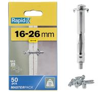 Rapid Chevilles métalliques à expansion 5001561 — pour cloison plâtre 16–26 mm, 25 kg, lot 50