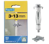 Rapid – Chevilles métalliques à expansion 5001560 – 3–13 mm – Lot 50 – Charge max 25 kg – Argent