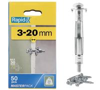 Rapid - Chevilles à expansion métal pour cloison plâtre 3-20 mm - Lot 50 - 25 kg (5001562)