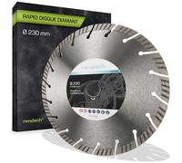 Rapid disque diamant 230 mm avec 10mm segments turbo | Idéal pour le béton, le granit, le béton armé, la maçonnerie et bien plus encore - accessoires pour meuleuses d'angle