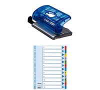 Rapid EC10 X Perforateur Ray Bleu transparent + Intercalaires, Touches et Bande Perforée Renforcées en Mylar, Carton Résistant, Bleu