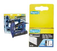 Rapid EN330 - Cloueuse Électrique pour Pointes N°8, Déclenchement Instantané, Réservoir à Bouton-Pression, Cloueur de Finition pour Travaux de Menuiserie et de Décoration & Clous Rapid n°8/15 mm