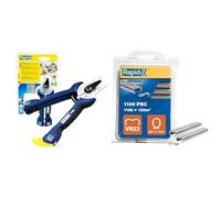 Rapid F20 - Pince à Grillage pour Agrafes à Grillage VR16 2-8 mm et VR22 5-11 mm & VR22 - Agrafes à Grillage en Acier Galvanisé, Compatible avec les Grillages 5-11 mm, 1100 Pièces