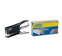 Rapid K1 Retro Stapler Pliers for Staples 26/6 and 26/8 mm, Capacity 50 Sheets, Metal, Black, 5000495 & Rapid SuperStrong Staples 26/8+ x5000 24862200
