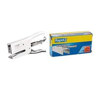 Rapid K1 Retro Stapler Pliers for Staples 26/6 and 26/8 mm, Capacity 50 Sheets, Metal, Coconut Kiss, 5000496 & Rapid SuperStrong Staples 26/8+ x5000 24862200