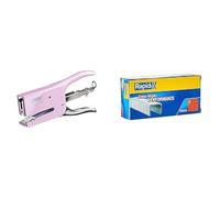 Rapid K1 Retro Stapler Pliers for Staples 26/6 and 26/8 mm, Capacity 50 Sheets, Metal, Strawberry Cream, 5000498 & Rapid SuperStrong Staples 26/8+ x5000 24862200
