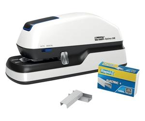 RAPID Optima 20E - Agrafeuse de Bureau Automatique, Agrafeuse Électrique Sans Contact avec 1000 Agrafes Incluses, Capacité 20 Feuilles (2102351)