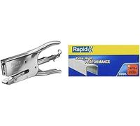 Rapid Pince-Agrafeuse Classic K1, Pour Agrafes 24/6 et 24/8mm, Capacité 50 Feuilles, Métal, Chrome, 10510601 & Rapid SuperStrong Agrafes 24/8+ x5000 24860100 Argent