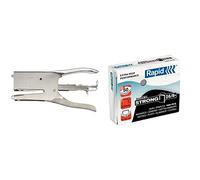 Rapid Pince-Agrafeuse Classic K1, Pour Agrafes 26/6 et 26/8mm, Capacité 50 Feuilles, Métal, Chrome, 10510602 & 24861600 Agrafes 26/8+ x1000