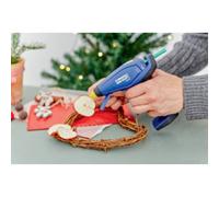 Rapid Pistolet à colle sans fil BGX7 – 10 watts, chauffe en 20 s, USB, 30 min, 7 mm – Bleu/Jaune