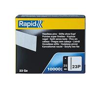 Rapid - Pointes fines n°23P/ 25mm - 1000pcs - Boîte PRO (5001360) | Acier galvanisé haute performance - Sans tête - Invisible - Pour les applications de finition exigeant une extrême précision