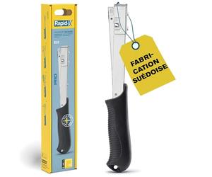 Rapid Pro R19E - Marteau Agrafeur compatible avec les agrafes n°13 4-6 mm | Pour Étiquettes / Affiches / Textiles sur Bois - Léger & 100% Acier - Poignée SoftGrip - Emballage Carton FSC (5001693)
