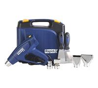 Rapid R1800 - Décapeur thermique 1800 W - Coffret | Débit d'air à 2 niveaux : 250-450 L/min - Température : 300-550 °C - inclus 2 spatules + 2 buses - 96 x 240 x 255 mm - 720 g