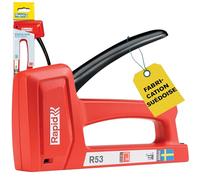 Rapid R53 - Agrafeuse Manuelle pour Tissus d'Ameublement - Agrafes n°53 | Pour Projets de Bricolage - Poignée Ergonomique - Mécanisme 100% Acier - Fabriqué en Suède - Emballage FSC (5001661)