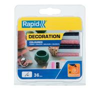 Rapid Rapid Bâtons de colle pailletés, Ø 7 x 90 mm 36 pcs blanc, noir, rose blister Quantité:1