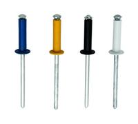 RAPID - Rivets aveugles colorés Ø4.8 x 16 mm, Aluminium pour automobile, Fixation solide - Pour carrosserie, panneaux, tôles et métal - Foret Inclus - 32 Pièces, Emballage Carton (5000404)