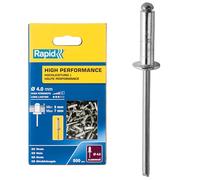 RAPID - Rivets Haute Performance en Aluminium Ø4.0 x 10 mm - Rivets Aveugles pour Garde-Boue/Revêtements Métal & Plastique/Panneaux/Tôle - 500 Pièces, Emballage Carton (5001433)