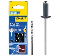 Rapid - Rivets Haute Performance Gris - Ø4.0 x 10 mm - 50pcs avec Foret