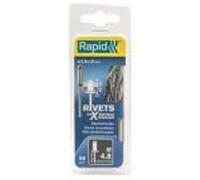 RAPID - Rivets Pop en Acier Inoxydable Ø4.8 x 18 mm, Rivets Aveugles pour Plaques d'Immatriculation / Garde-Boue / Revêtements Métalliques / Tôle - Foret Inclus - 50 Pièces, Emballage Boîte (5001461)