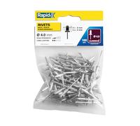 Rapid - Rivets aveugles Standard Ø4 x 12 mm Aluminium - Sachet 100 - Compatibles RP10/RP40/RP60/RP100