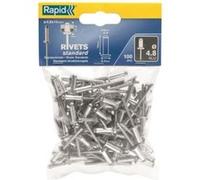 RAPID - Rivets Standard Ø4.8 x 14 mm - Rivets Aveugles en Aluminium - Sachet de 100 - Fixation Métal, Plastique & Automobile - Compatibles Pinces RP10, RP40, RP60, RP100 - (5000381)