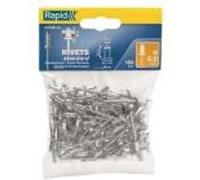 RAPID - Rivets Standard Ø4.0 x 8 mm - Rivets Aveugles en Aluminium - Sachet de 100 - Fixation Métal, Plastique & Automobile - Compatibles Pinces RP10, RP40, RP60, RP100 - (5000378)