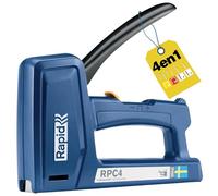 Rapid Agrafeuse/Cloueuse RPC4 murale manuelle 4-en-1 pour agrafes 53/13 et clous 8/9 Bleu