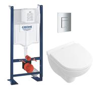 RAPID SL Pack Bâti-support + Cuvette suspendue + Abattant + Plaque chrome (PROJECTO.NOVO49-1)