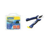 Rapid VR22 - Agrafes à Grillage en Acier Galvanisé, Plastifié Vert, Compatible avec les Grillages 5-11 mm & F20 - Pince à Grillage pour Agrafes à Grillage VR16 2-8 mm et VR22 5-11 mm, Poignée