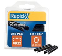 Rapid – Agrafes à grillage VR22, acier galvanisé plastifié noir, 215 pièces