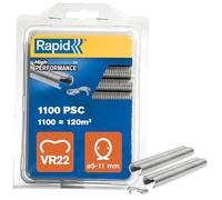 Rapid VR22 - Agrafes Grillage en Acier Galvanisé - 1100pcs | Idéal pour Sécuriser Cages & Clôtures - Pour fil de grillage de 5-11mm de diamètre - (40108806)