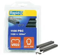 Agrafes grillage plastifiées gris Rapid VR22, boîte de 1100