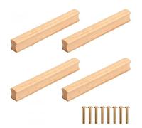 RapidbokBois Poignée Cuisine Moderne Bouton Tiroir Bois avec Vis Montage, Bouton Meuble Cuisine, Commode Tiroir, Distance Trou - 128 mm