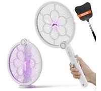 RAPIZZ Raquette Electrique Insectes Rechargeable - Fonction 3 en 1 & INCL. Tapette à moustiques I Raquette Anti Moustique Electrique I Raquette Mouche Electrique Tapette Moustique Tue Mouche