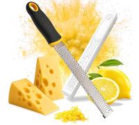 Rappe a Fromage Manuelle&Zesteur Agrumes Râpe à zesteur Premium Classic Tranchant Acier Inoxydable, idéale pour Parmesan, Le Fromage à pâte Dur, Le Gingembre, Le Chocolat, la Muscade et la Truffe