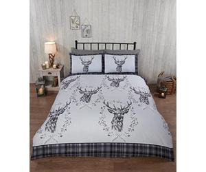 Rapport Angus Parure de lit avec Housse de Couette pour lit Double, Gris