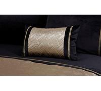 Rapport Capri Filled Boudoir Cushion Bed/Sofa Accessory Velvet Coussin rembourré lit/canapé-30 x 50 cm-Velours Noir doré, Polyester, 30x50cm