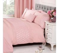 Rapport Ensemble Housse de Couette Super King Rose Poudré Floral Avec 2 Taies